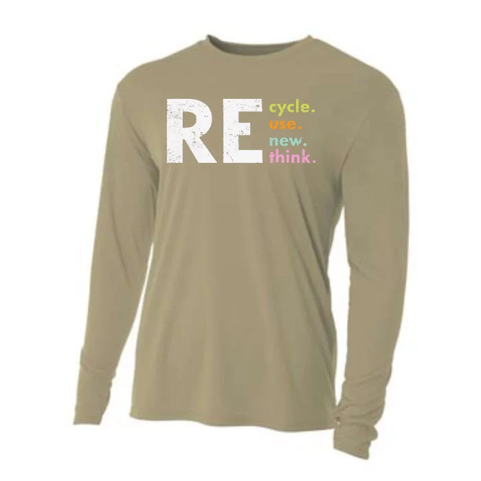 Cutes Recycle Reuse Renew Rethink Crisis Environmental Activism Cooling Performance Long Sleeve Crew