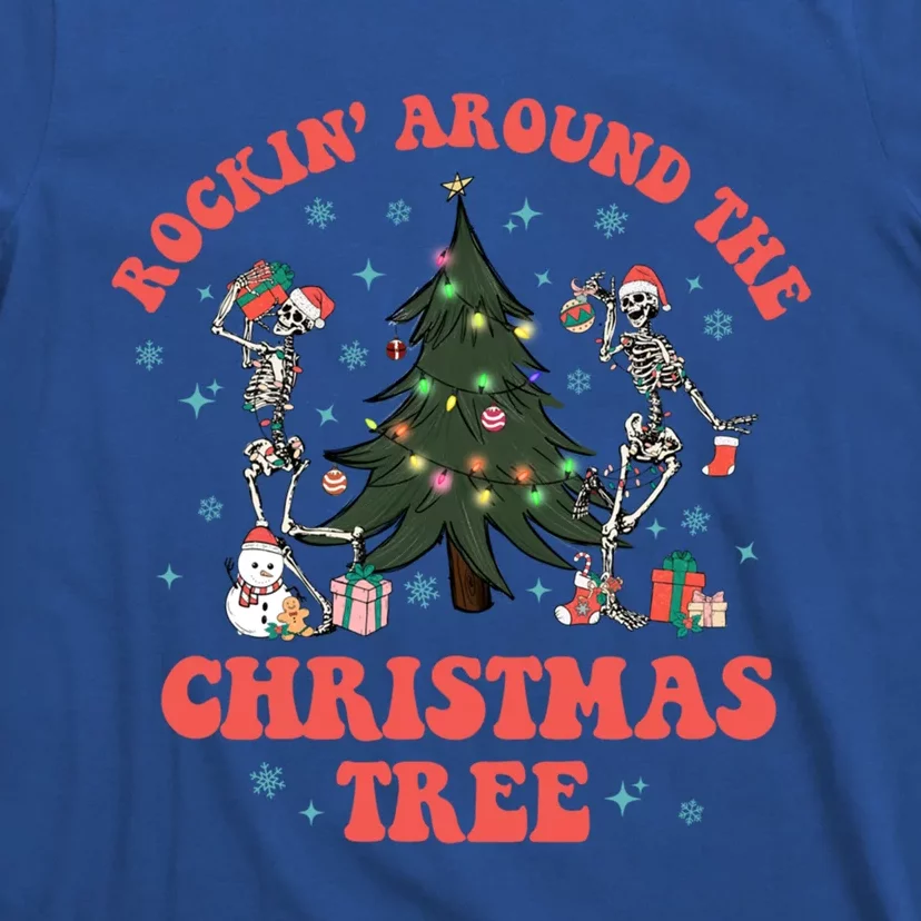 Christmas Rockin Round The Tree Skeletons Dancing Christmas Great Gift T-Shirt