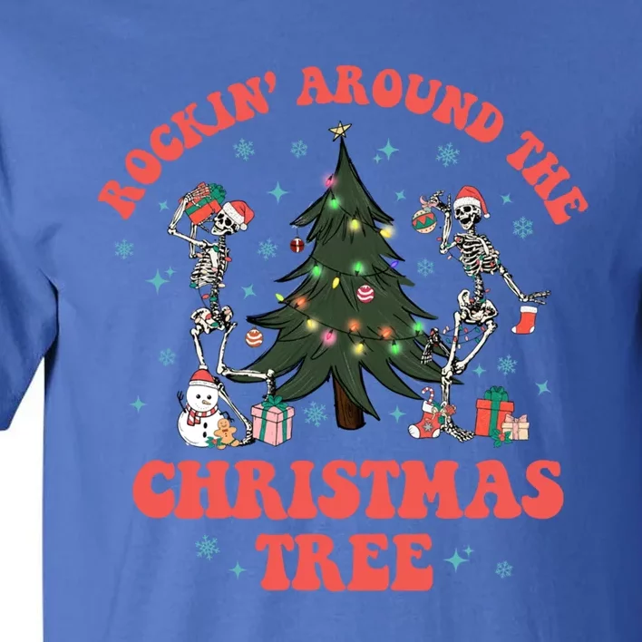 Christmas Rockin Round The Tree Skeletons Dancing Christmas Great Gift Tall T-Shirt