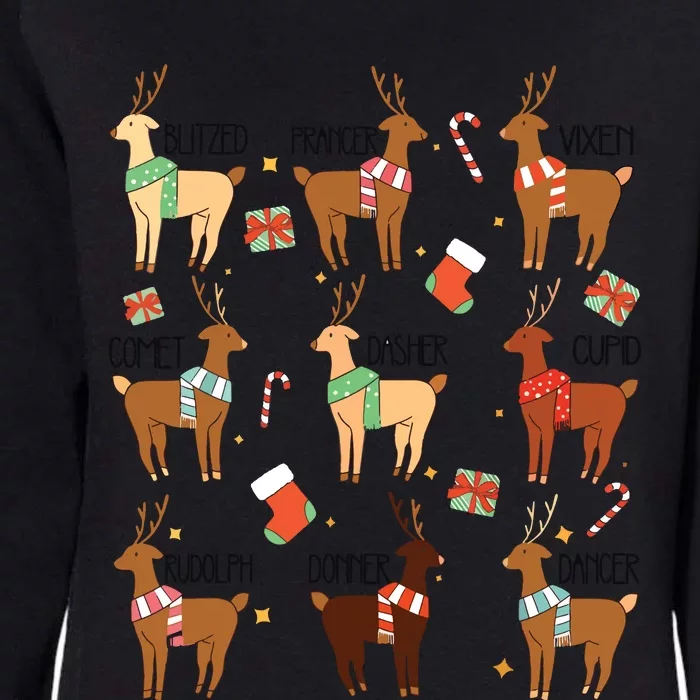 Christmas Reindeer Rudolph Funny Holiday Womens California Wash Sweatshirt