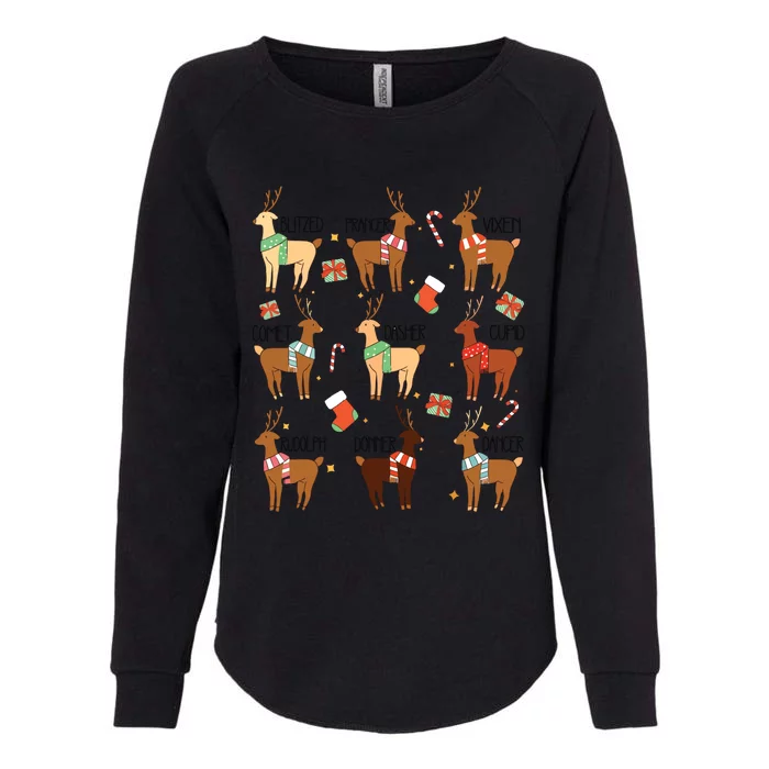 Christmas Reindeer Rudolph Funny Holiday Womens California Wash Sweatshirt