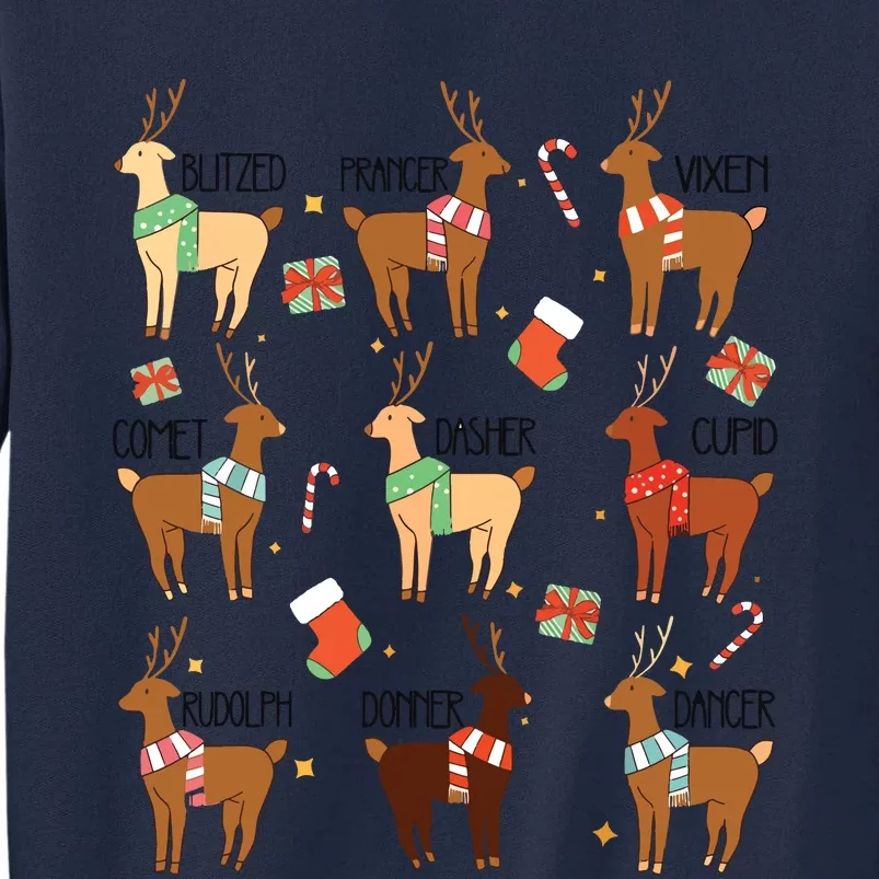 Christmas Reindeer Rudolph Funny Holiday Tall Sweatshirt