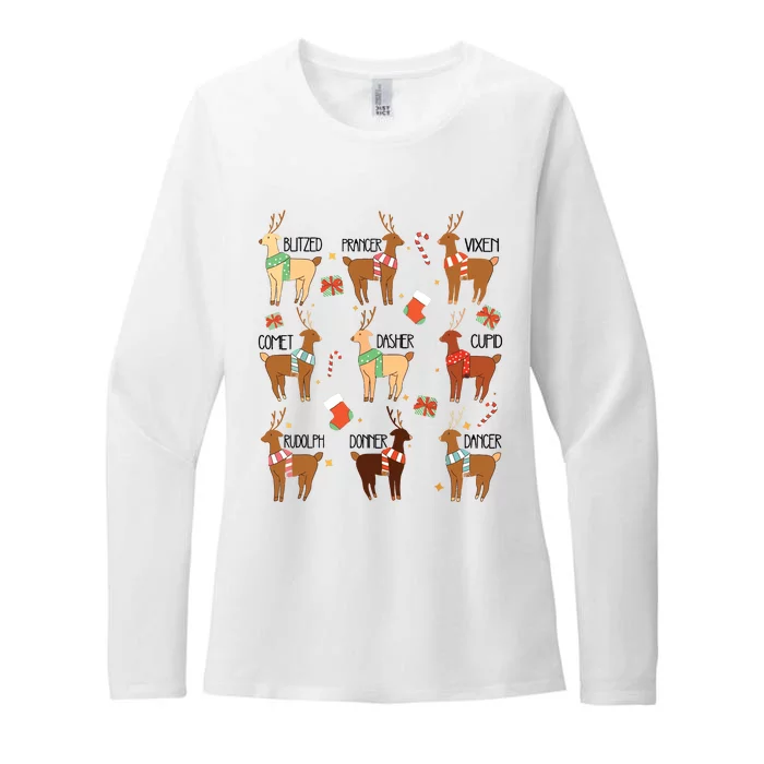 Christmas Reindeer Rudolph Funny Holiday Womens CVC Long Sleeve Shirt