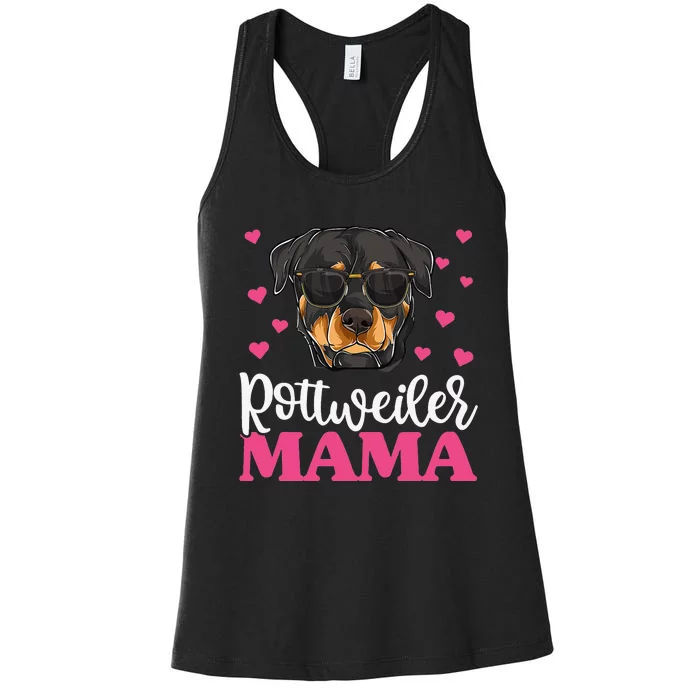 Cute Rottie Rottweiler Mama Mothers Day Dog Mom Women's Racerback Tank