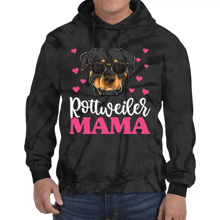 Cute Rottie Rottweiler Mama Mothers Day Dog Mom Tie Dye Hoodie