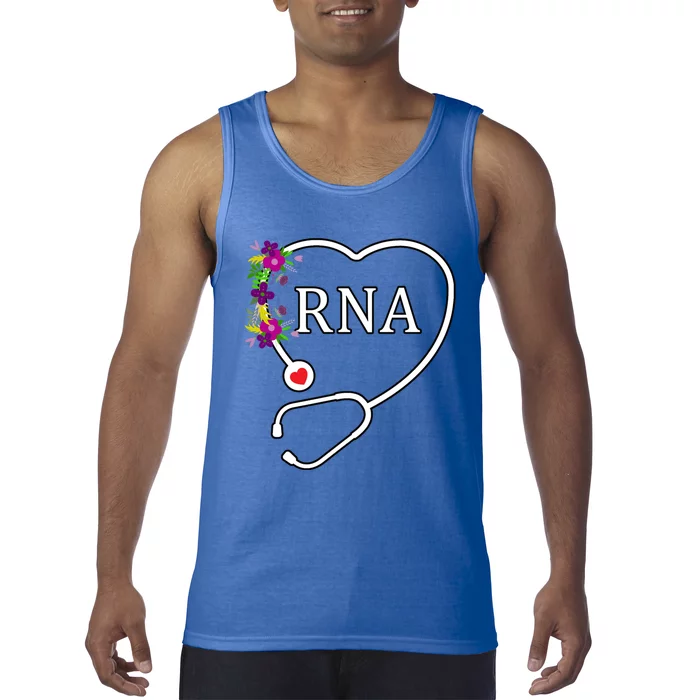 Cute Rna Restorative Nurse Assistant Aide Floral Stethoscope Gift Tank Top