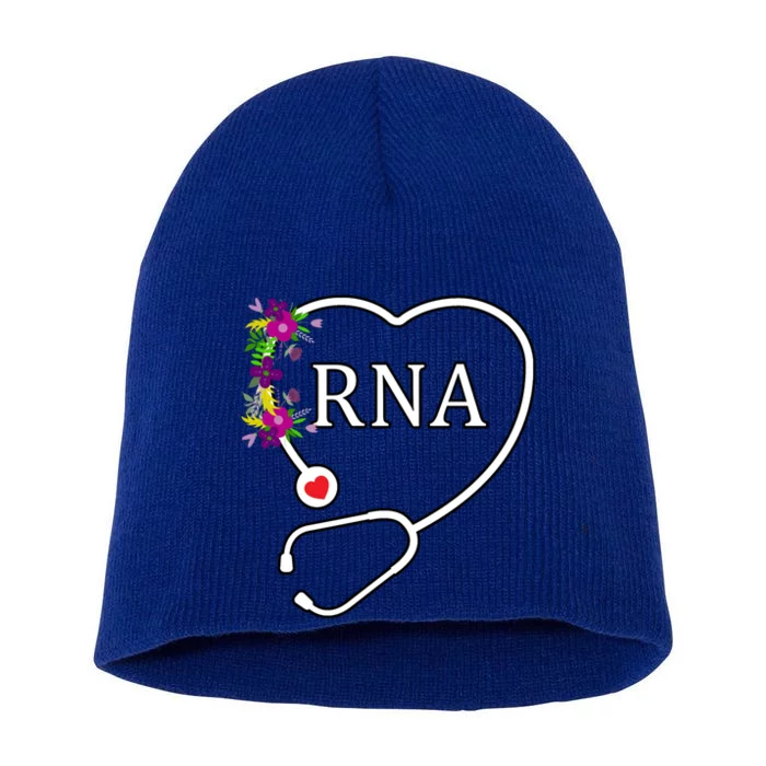 Cute Rna Restorative Nurse Assistant Aide Floral Stethoscope Gift Short Acrylic Beanie