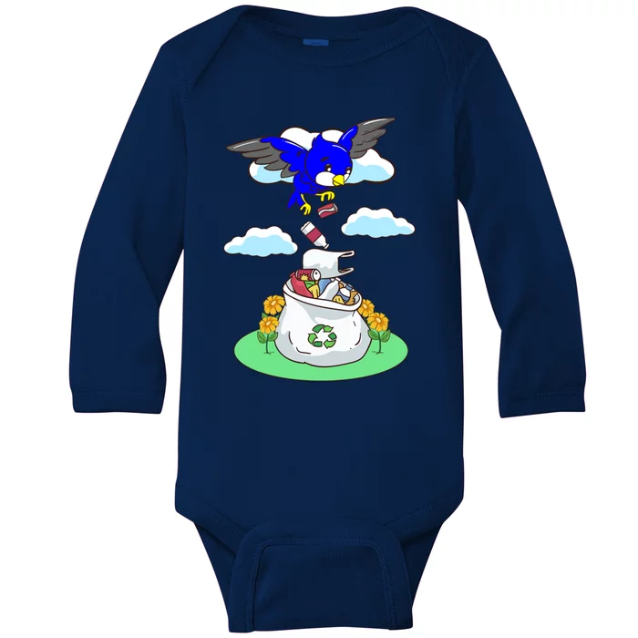 Cute Recycling Reduce Reuse Recycle Pollution Earth Day Great Gift Baby Long Sleeve Bodysuit