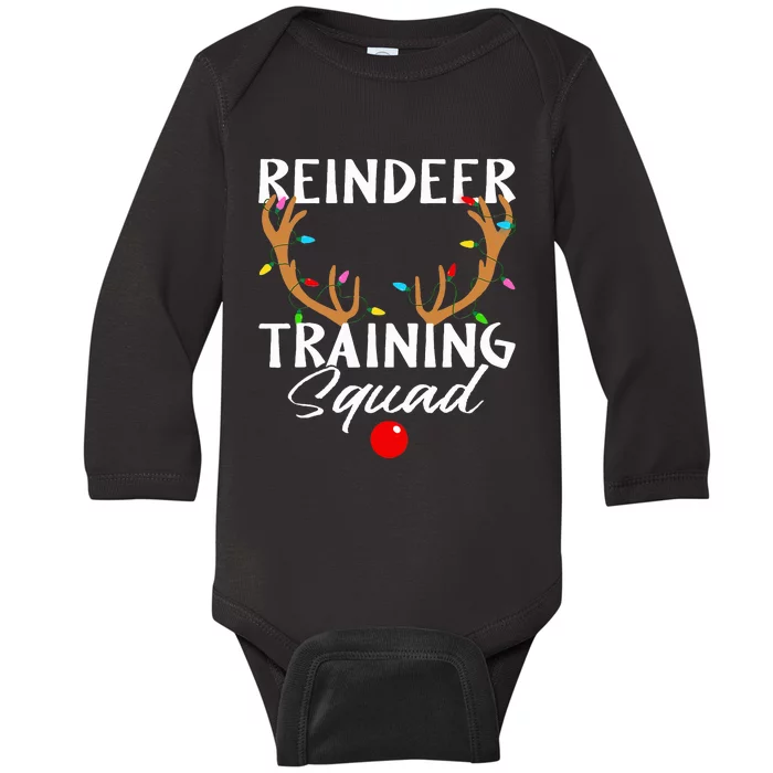 Christmas Running Reindeer Runner Training Squad Team Gifts Baby Long Sleeve Bodysuit