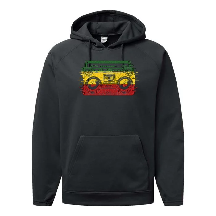 Cool Reggae Rasta Jamaican Afro Jamaica Music Performance Fleece Hoodie