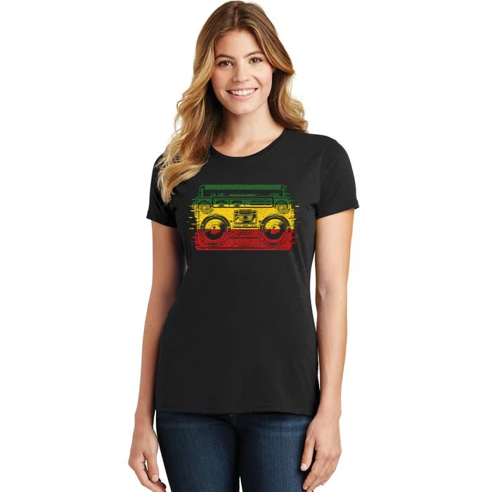 Cool Reggae Rasta Jamaican Afro Jamaica Music Women's T-Shirt