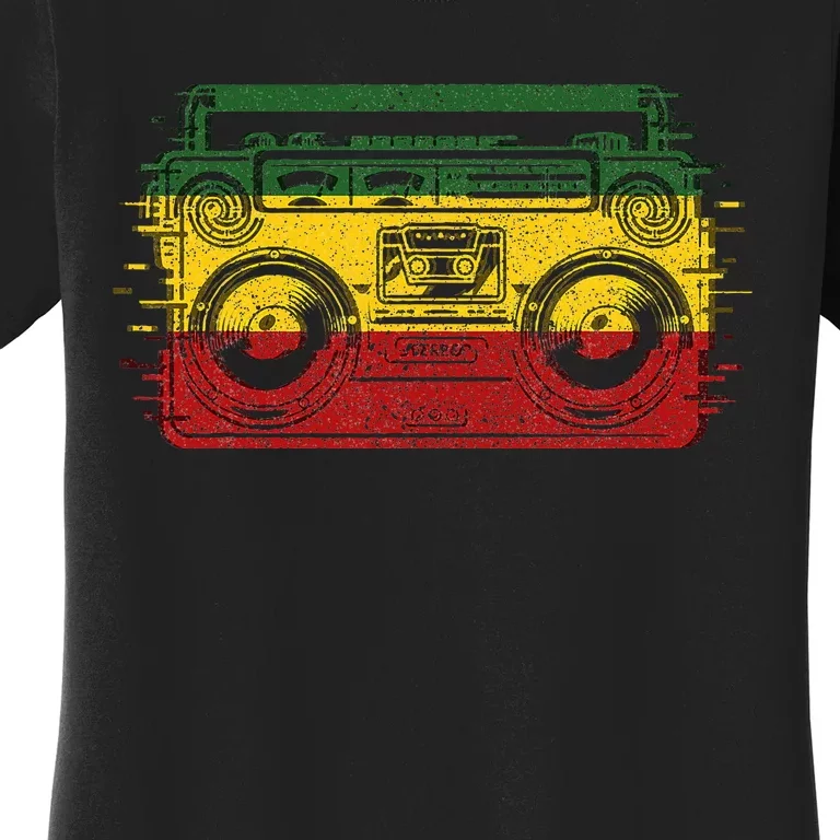 Cool Reggae Rasta Jamaican Afro Jamaica Music Women's T-Shirt