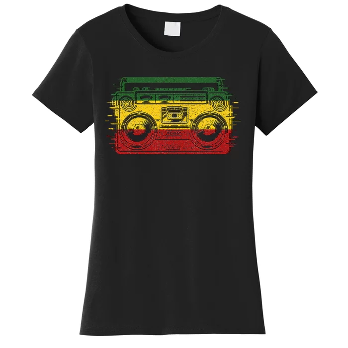 Cool Reggae Rasta Jamaican Afro Jamaica Music Women's T-Shirt