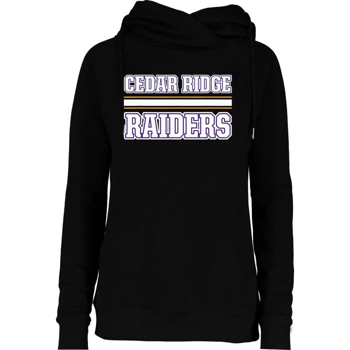 Cedar Ridge Raiders Horizontal Stripes Womens Funnel Neck Pullover Hood