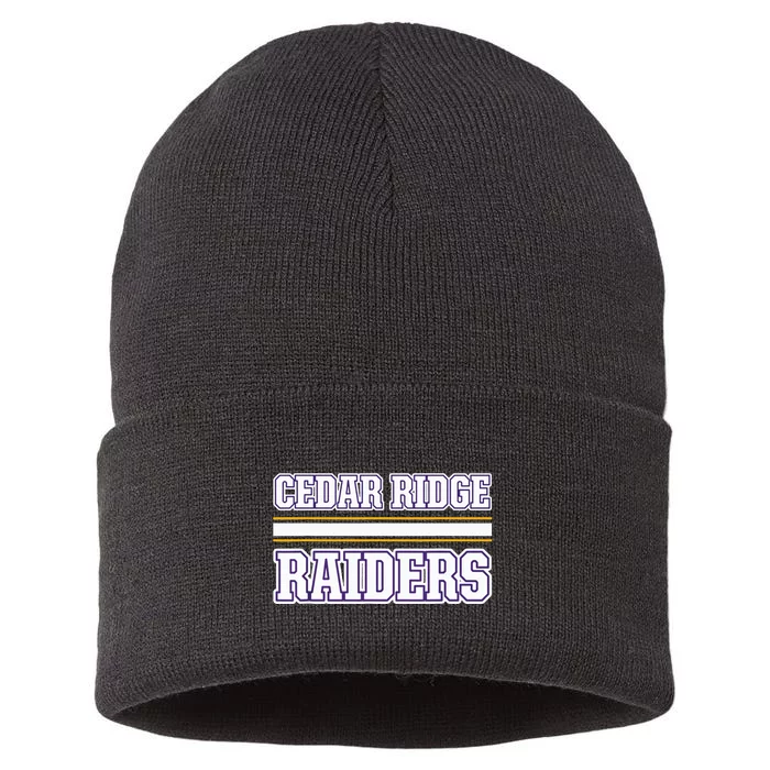 Cedar Ridge Raiders Horizontal Stripes Sustainable Knit Beanie