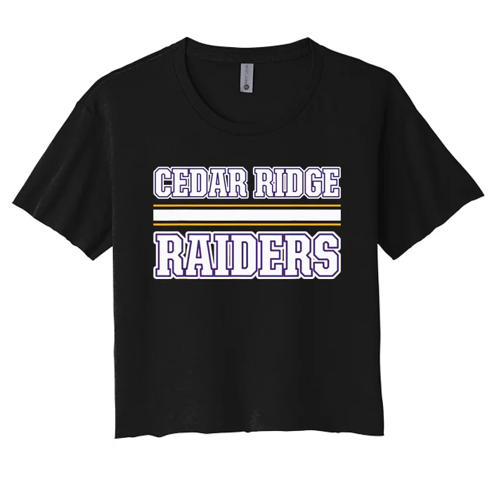 Cedar Ridge Raiders Horizontal Stripes Women's Crop Top Tee