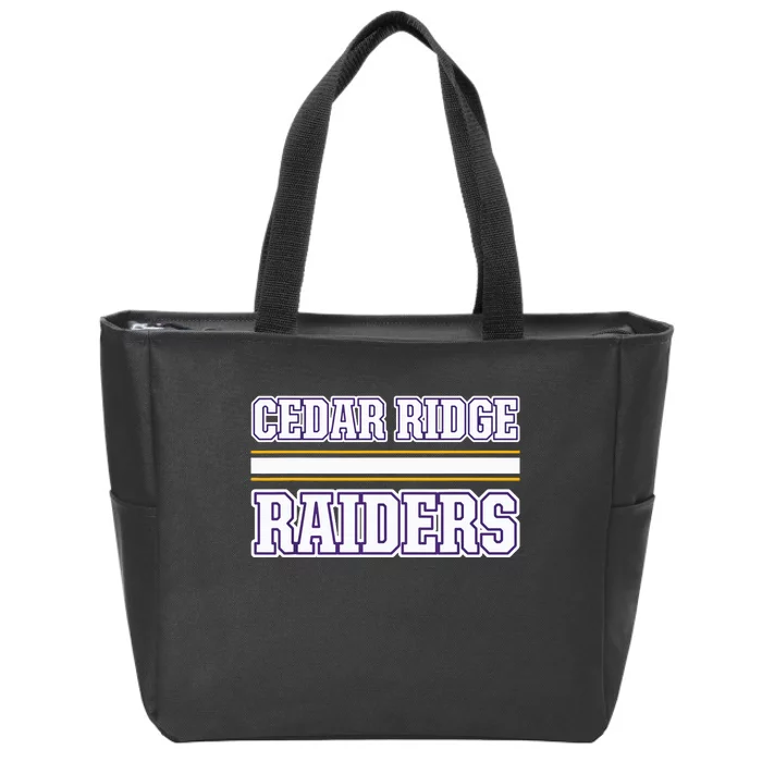 Cedar Ridge Raiders Horizontal Stripes Zip Tote Bag