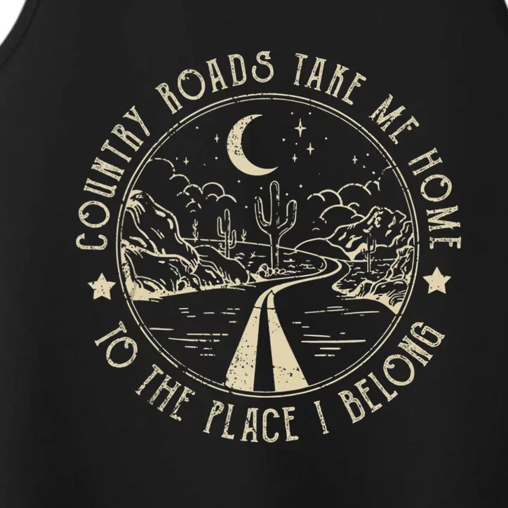 Country Roads Retro Design Take Me Home Quotes Outfits Music Performance Tank