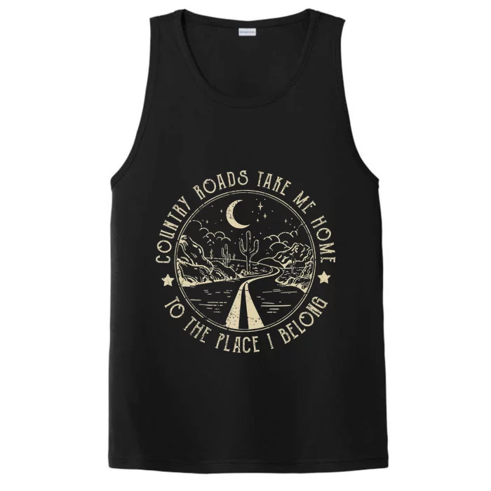 Country Roads Retro Design Take Me Home Quotes Outfits Music Performance Tank