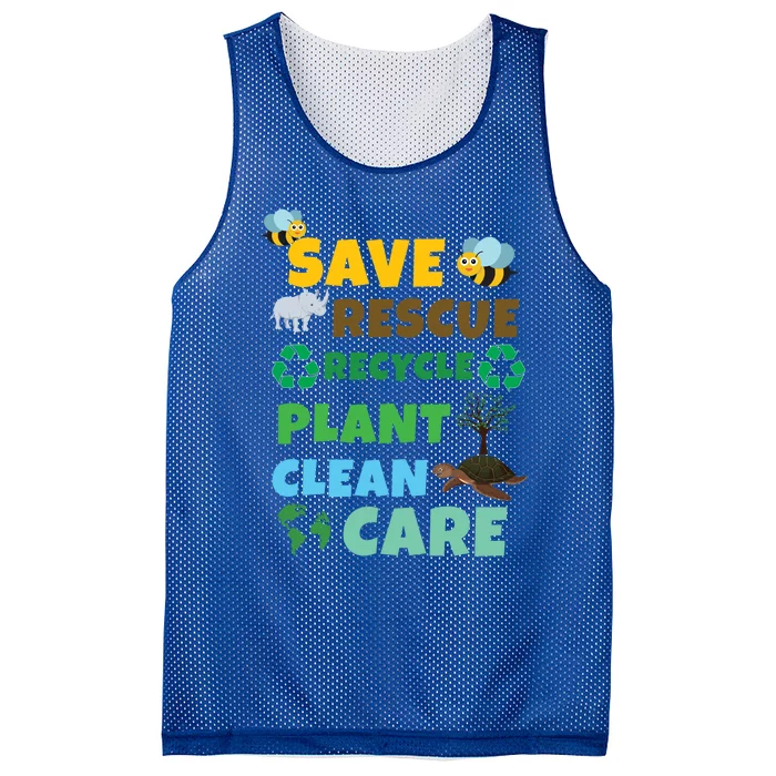 Care Rescue Recycle Plant Clean Save Planet Hour Day Earth Gift Mesh Reversible Basketball Jersey Tank