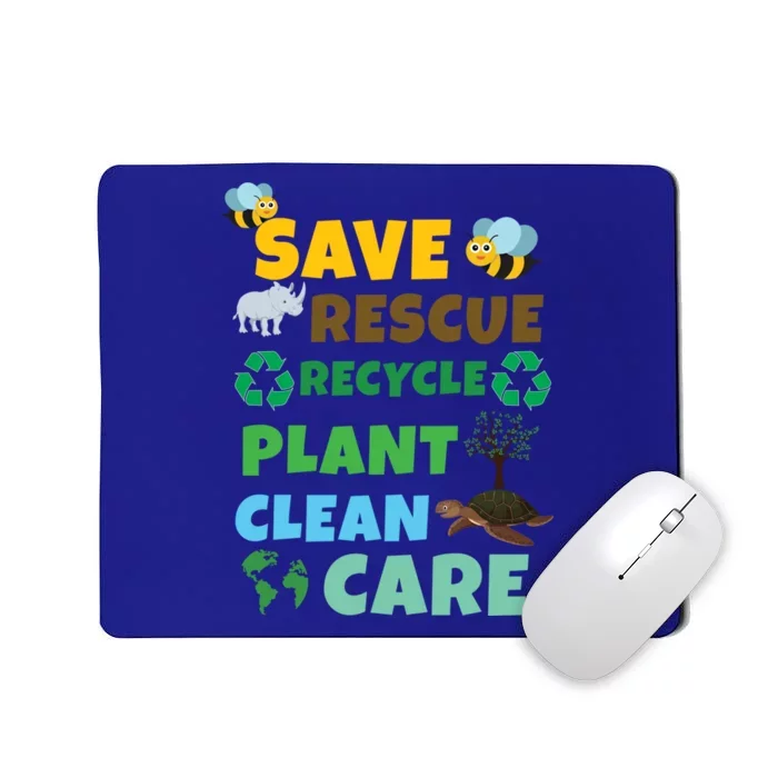 Care Rescue Recycle Plant Clean Save Planet Hour Day Earth Gift Mousepad