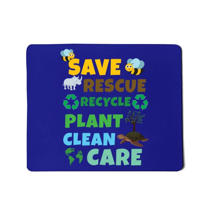 Care Rescue Recycle Plant Clean Save Planet Hour Day Earth Gift Mousepad