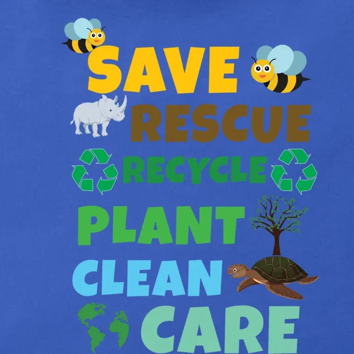 Care Rescue Recycle Plant Clean Save Planet Hour Day Earth Gift Zip Tote Bag