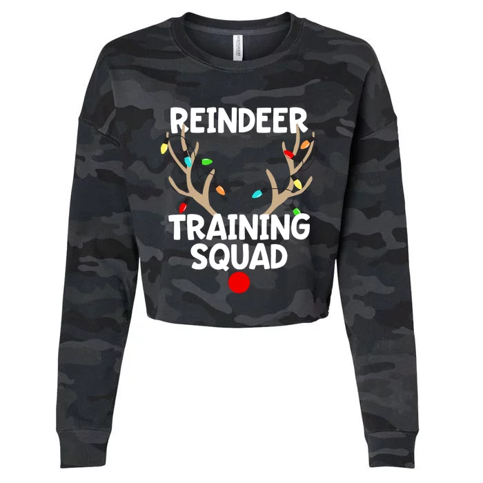 Christmas Running Reindeer Training Squad Matching 5k Cropped Pullover Crew