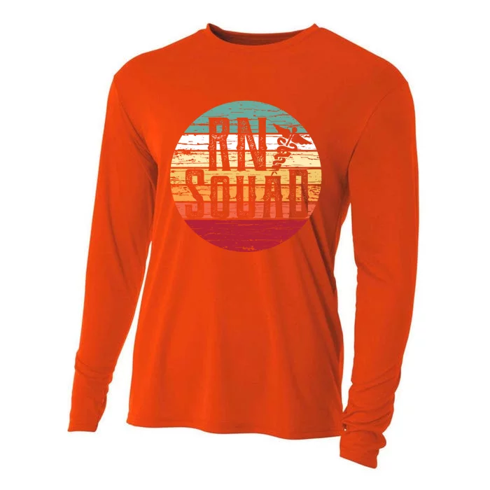 Cute Retro Rn Squad Gift For Registered Nurse Gift Cooling Performance Long Sleeve Crew