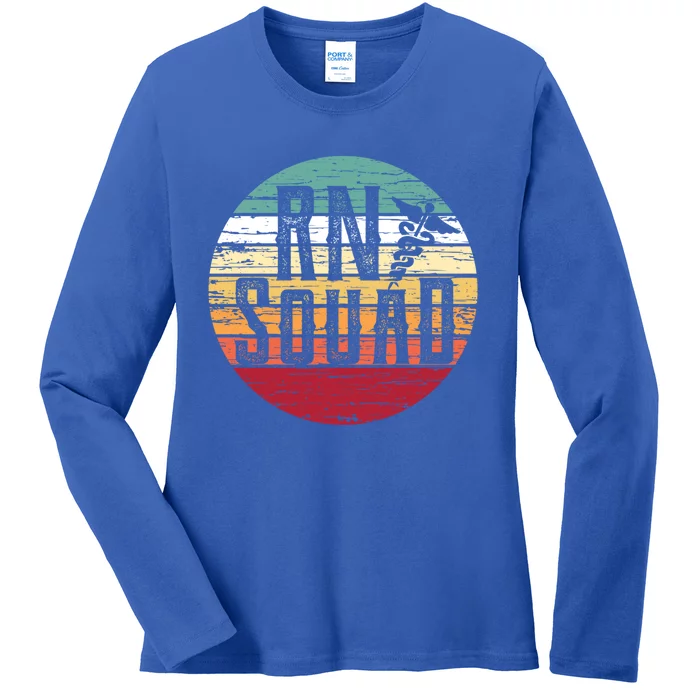 Cute Retro Rn Squad Gift For Registered Nurse Gift Ladies Long Sleeve Shirt