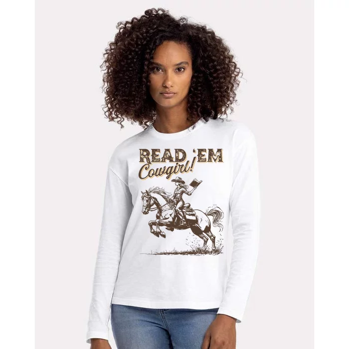 Cowboy Romance Reader Club Western Book Lover Country Bookish Womens Cotton Relaxed Long Sleeve T-Shirt