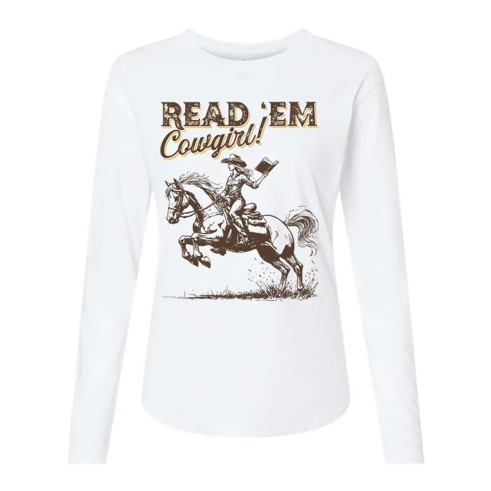 Cowboy Romance Reader Club Western Book Lover Country Bookish Womens Cotton Relaxed Long Sleeve T-Shirt