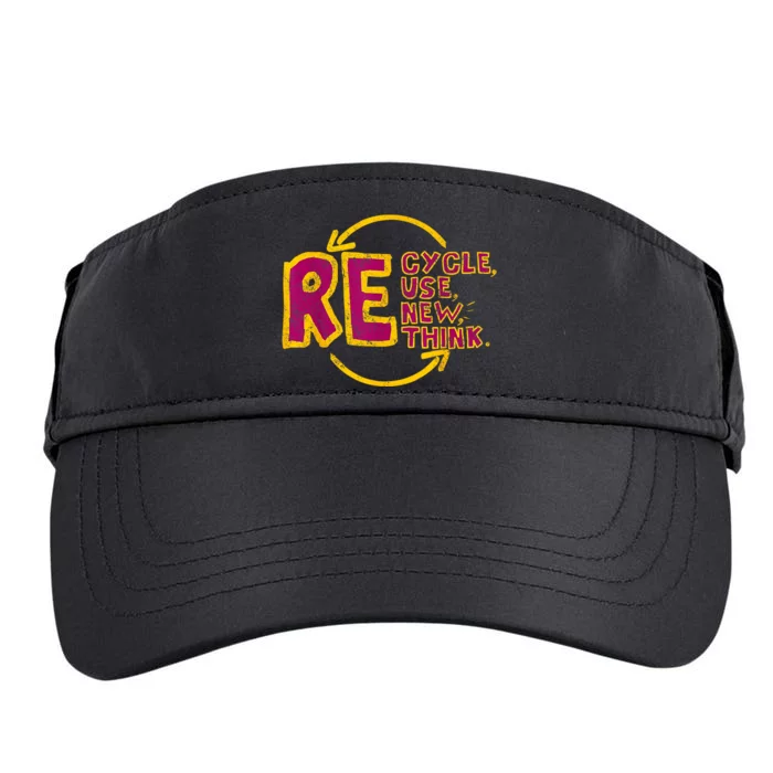 Cool Recycle Reuse Renew Rethink Earth Day 2024 Adult Drive Performance Visor