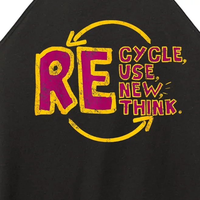 Cool Recycle Reuse Renew Rethink Earth Day 2024 Women’s Perfect Tri Rocker Tank