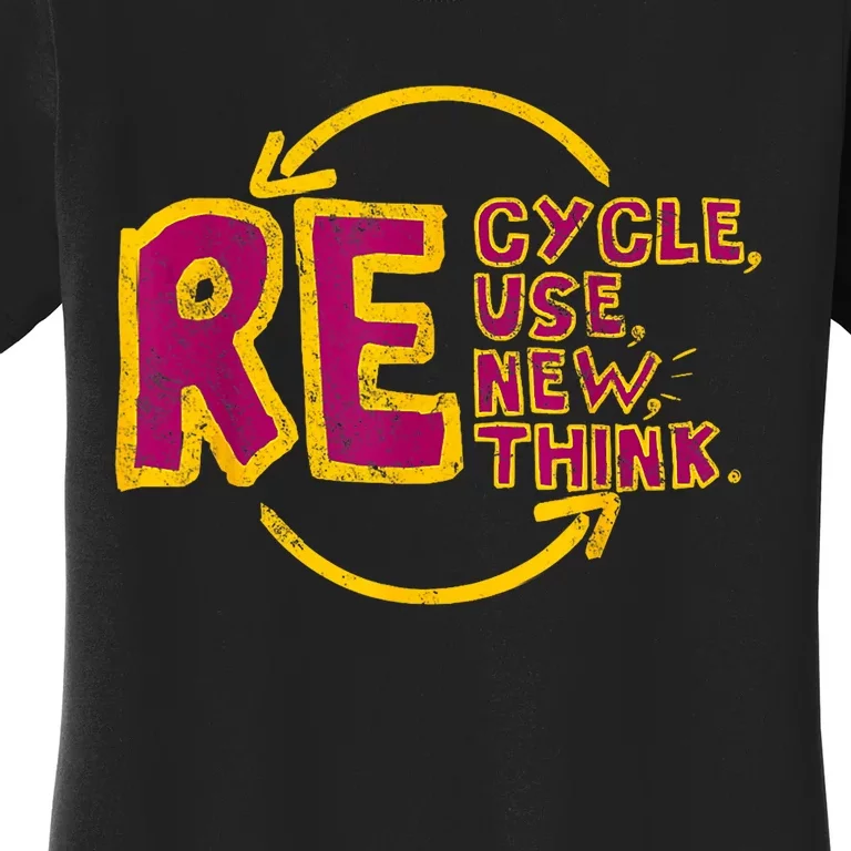 Cool Recycle Reuse Renew Rethink Earth Day 2024 Women's T-Shirt