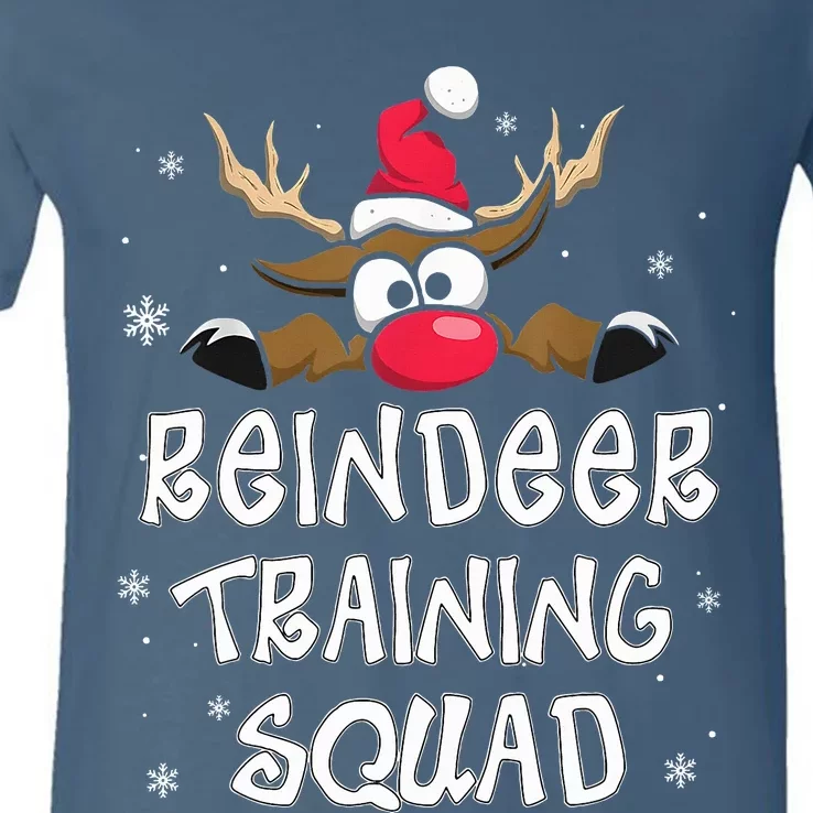 Christmas Running Reindeer Training Squad Team Gifts V-Neck T-Shirt