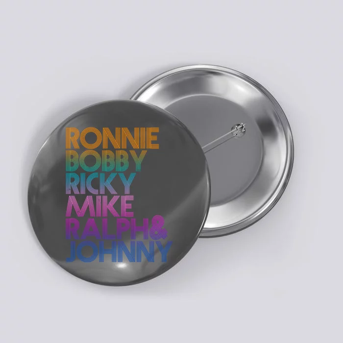 Cool Retro Ronnie Bobby Ricky Mike Ralph And Johnny Button