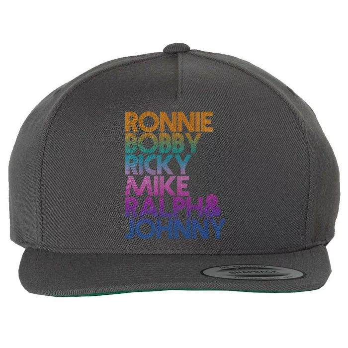 Cool Retro Ronnie Bobby Ricky Mike Ralph And Johnny Wool Snapback Cap