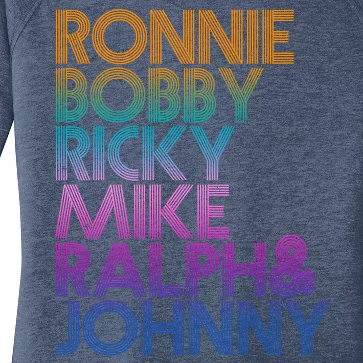 Cool Retro Ronnie Bobby Ricky Mike Ralph And Johnny Women's Perfect Tri Tunic Long Sleeve Shirt