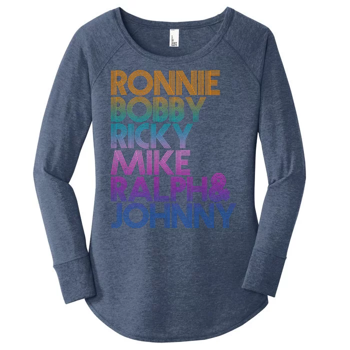 Cool Retro Ronnie Bobby Ricky Mike Ralph And Johnny Women's Perfect Tri Tunic Long Sleeve Shirt