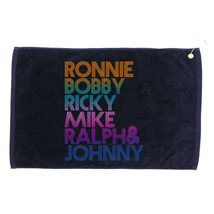 Cool Retro Ronnie Bobby Ricky Mike Ralph And Johnny Grommeted Golf Towel