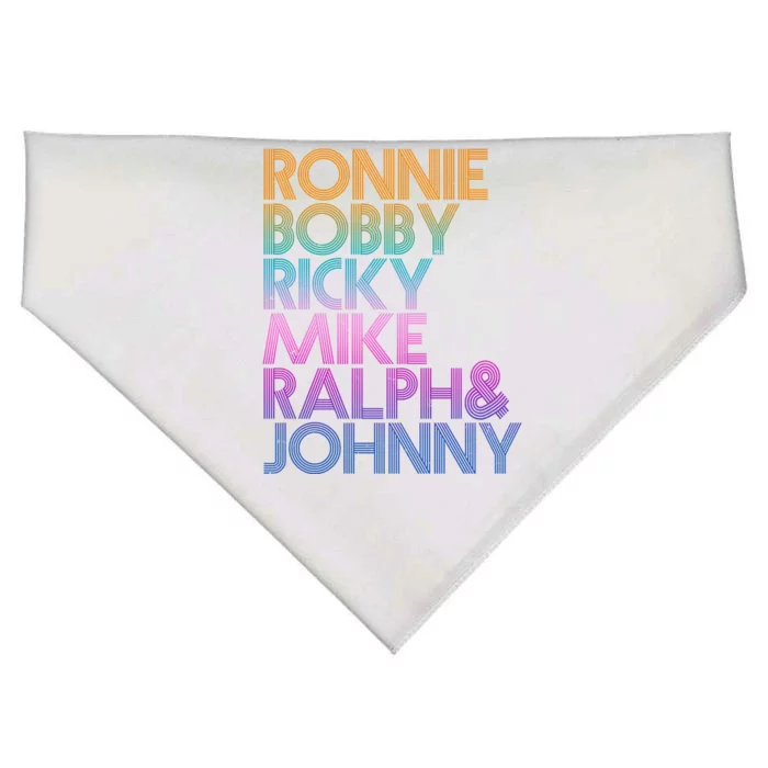 Cool Retro Ronnie Bobby Ricky Mike Ralph And Johnny USA-Made Doggie Bandana