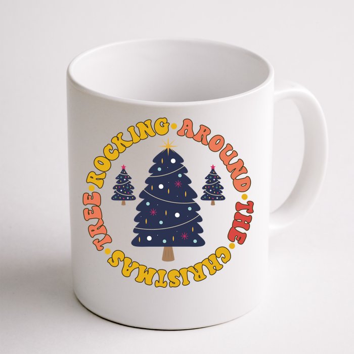 Cute Retro Rockin Around The Christmas Tree Gift Front & Back Coffee Mug