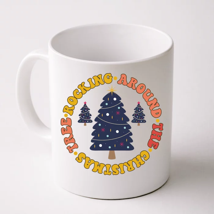 Cute Retro Rockin Around The Christmas Tree Gift Front & Back Coffee Mug