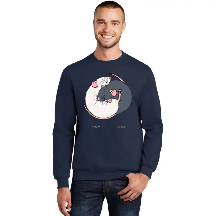 Cuddling Rats Russian Blue And White Sweatshirt