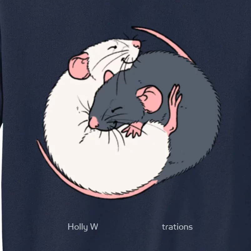 Cuddling Rats Russian Blue And White Tall Sweatshirt