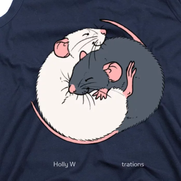 Cuddling Rats Russian Blue And White Tank Top