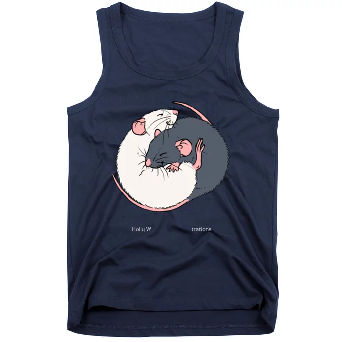 Cuddling Rats Russian Blue And White Tank Top