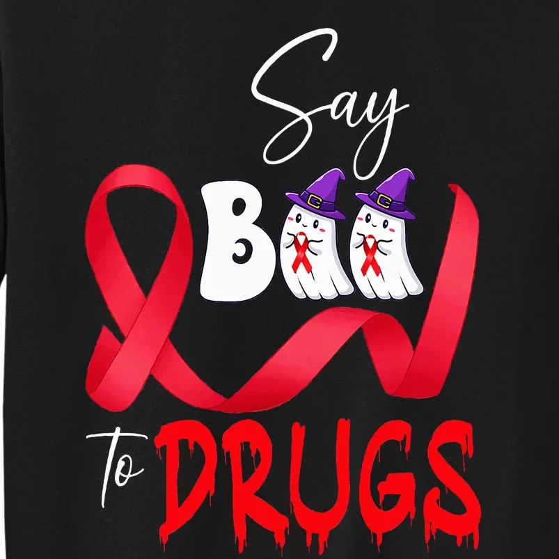 Cute Red Ribbon Week Say BOO To Drugs Halloween Sweatshirt