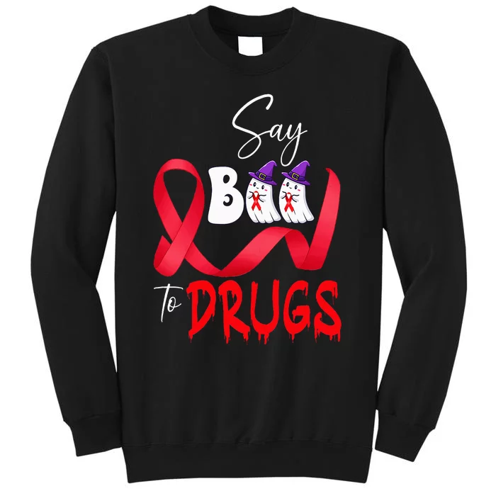 Cute Red Ribbon Week Say BOO To Drugs Halloween Sweatshirt